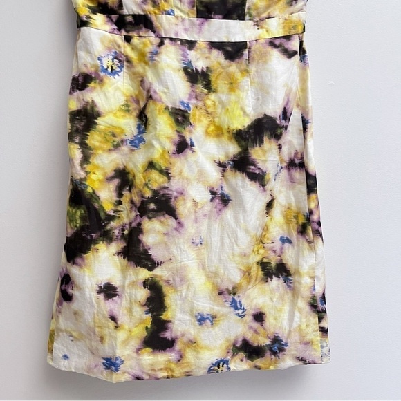 J Crew Size 4 Fleurette Sweetheart Bust Tie Dye Silk & Linen Blend Mini Dress - Picture 4 of 11